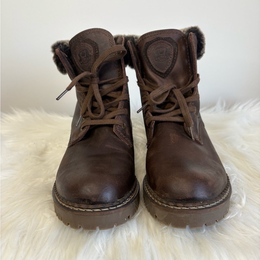 (107)Pajar Dark Brown Faux Fur-Lined Footwear.SZ:EU42